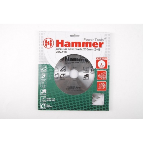 Диск пильный Hammer Flex 205-118 CSB WD  235мм*48*30/20мм по дереву - фото 2