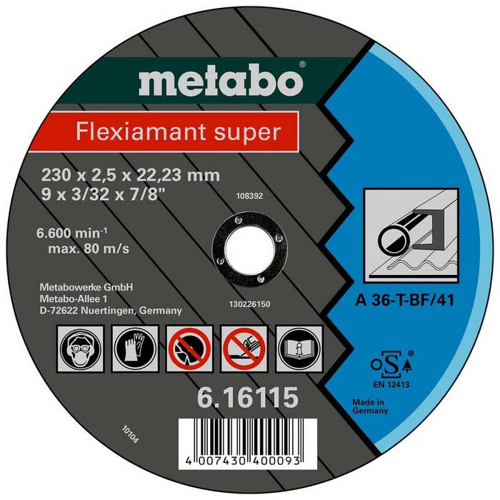 Круг отрезной по стали Metabo Flexiamant Super 230x2,5 A36T 616115000