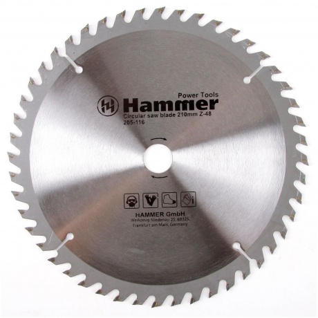 Диск пильный Hammer Flex 205-116 CSB WD  210мм*48*20/16мм по дереву уцененный (гарантия 14 дней) - фото 1