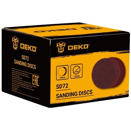 Набор шлифовальных кругов DEKO SD72 (P40, P60, P80, P120, P180, P240, P320), 125 мм, 72 шт - фото 5