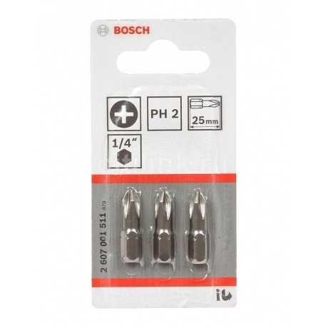 Набор бит Bosch Extra-Hart (2607001511) (3пред.) для шуруповерто...