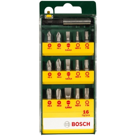 Набор бит Bosch Promoline (2607019453) универсал. (16пред.) для шуруповертов/дрелей - фото 3