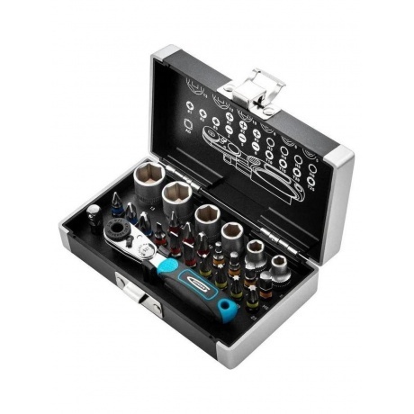 

Набор бит и головок торцевых ,1/4", магнитный адаптер, сталь S2 пластиковый кейс, 26 предм. Gross