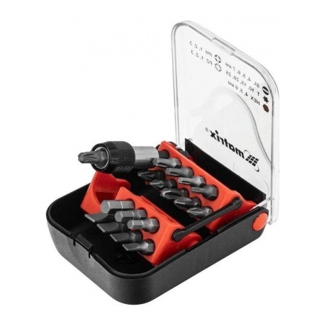 

Набор бит, адаптер для бит, сталь S2, 18 предм., в пласт. боксе Matrix