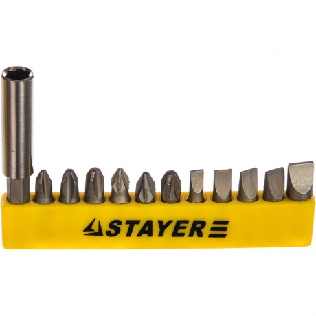 Набор бит с адаптером STAYER 12 шт, (2609-H12)