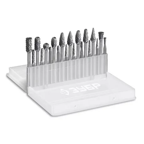 Набор борфрез твердосплавных ЗУБР 20 шт, хвостовик 3 мм, ПРОФЕСС...