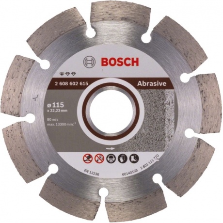 

Алмазный диск Bosch 115х22,23 мм Standard for Abrasive (2.608.602.615)