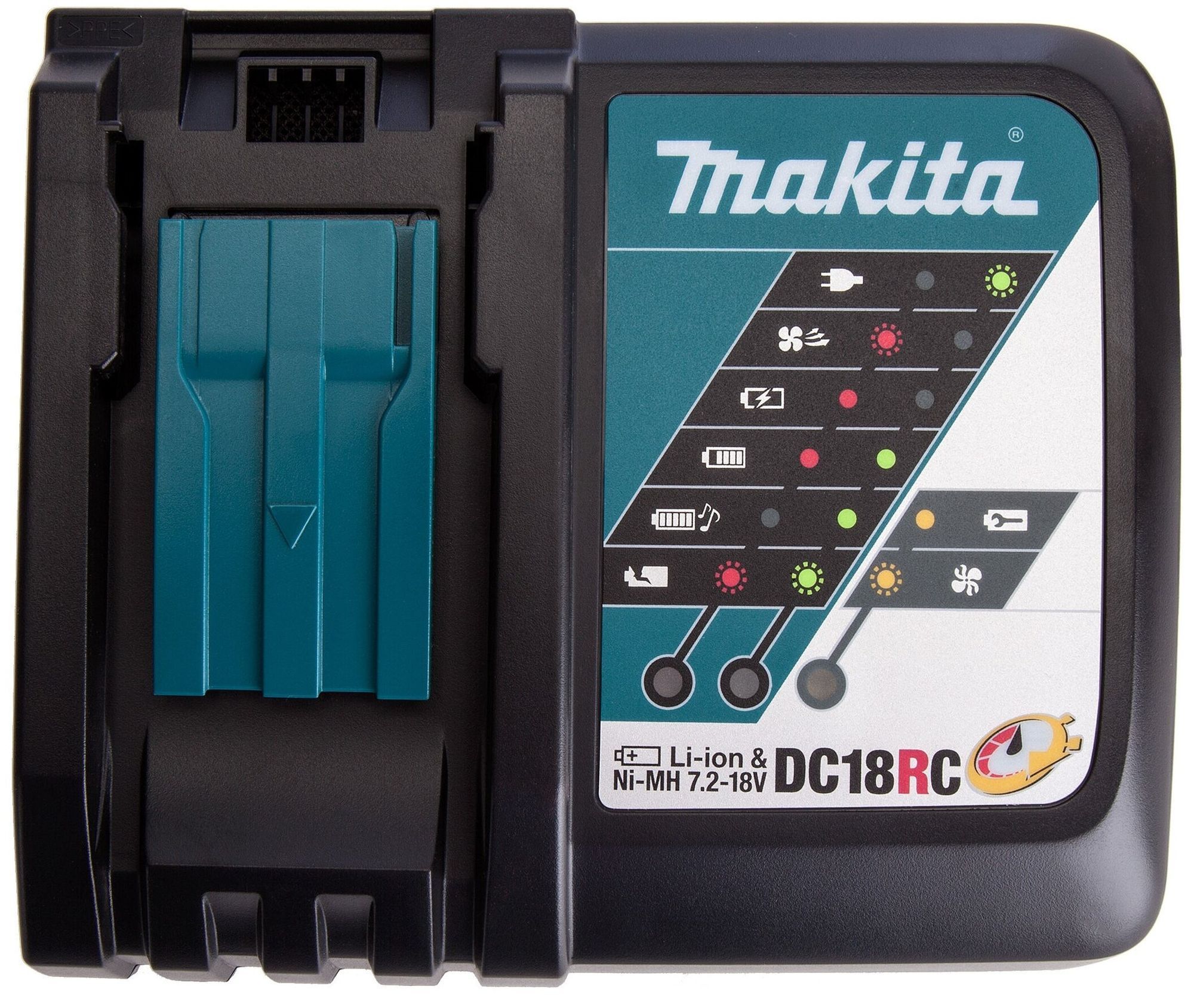 Зарядное устройство Makita DC18RC (630793-1) 2 pack 18v 5 0ah battery for makita lxt bl1850b bl1860b bl1845 bl1815 bl1820 bl1860b power tool battery with led indicator