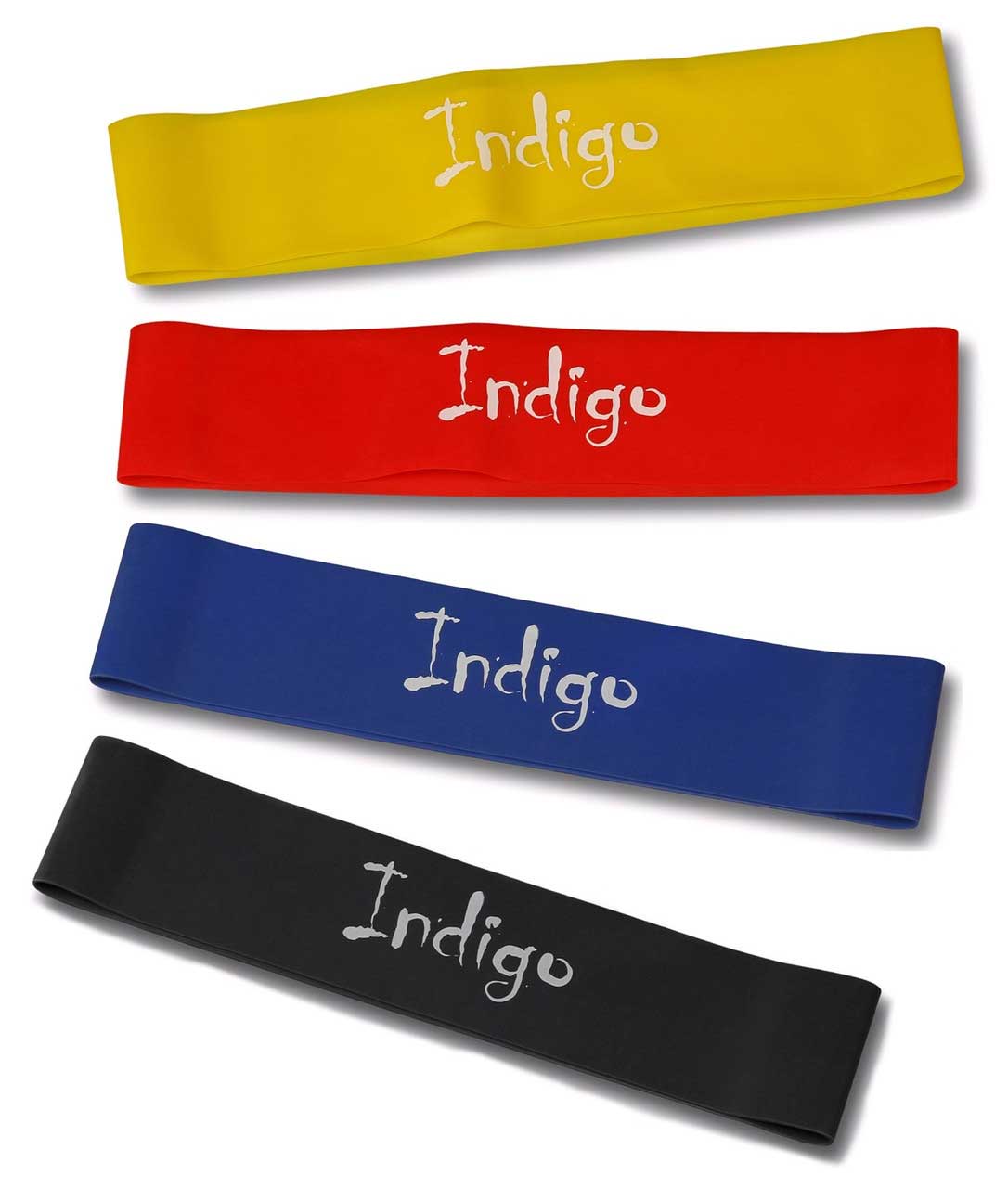 Эспандер в наборе 5 латексных лент разной нагрузки  INDIGO IN260 0,6*5 0.3,0.5,0.7,0.9,1,1 Черный, Красный, Желтый, Синий, Салатовый