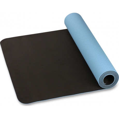 Коврик для йоги и фитнеса INDIGO TPE двусторонний, IN106, Голубо-черный, 173*61*0,5 см - фото 5