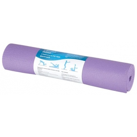 Коврик для йоги и фитнеса INDIGO PVC, YG06, Фиолетовый, 173*61*0,6 см - фото 1