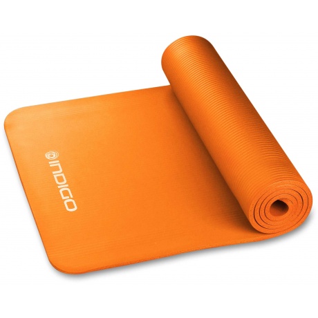 Коврик для йоги и фитнеса INDIGO NBR IN104 173*61*1 см Оранжевый - фото 1