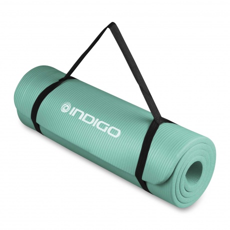 Коврик для йоги и фитнеса INDIGO NBR IN194 173*61*1,5 см Салатовый - фото 4