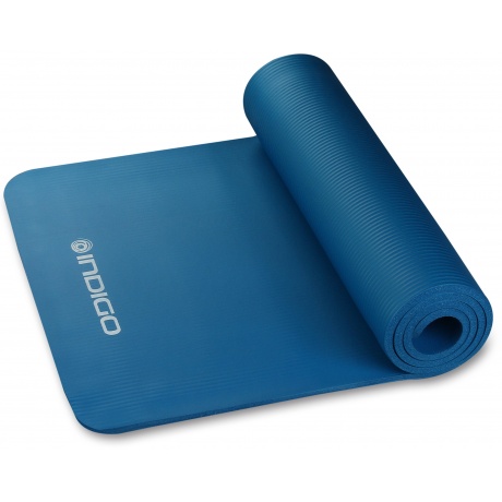 Коврик для йоги и фитнеса INDIGO NBR IN229 173*61*1,2 см Синий - фото 1