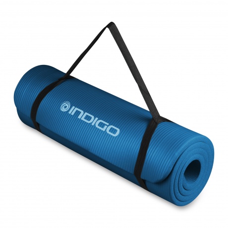 Коврик для йоги и фитнеса INDIGO NBR IN229 173*61*1,2 см Синий - фото 4