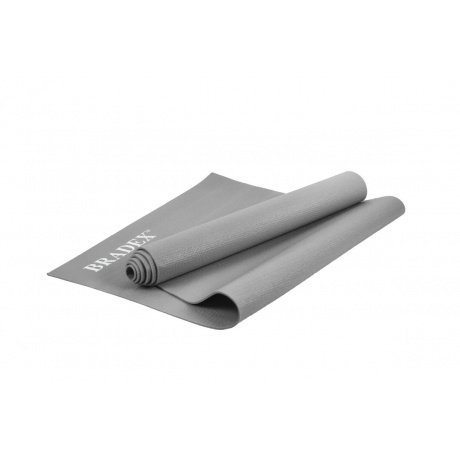 Коврик для йоги и фитнеса Bradex SF 0695, 190*61*0,5 см, серый с переноской (Yoga mat 190*61*0,5 cm gray with a hanger) - фото 1