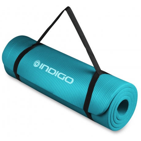 Коврик для йоги и фитнеса INDIGO NBR IN229 173*61*1,2 см Бирюзовый - фото 3
