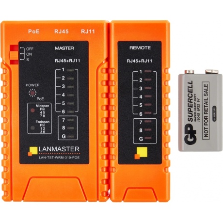 Тестер кабельный Lanmaster LAN-TST-WRM-310-POE - фото 3