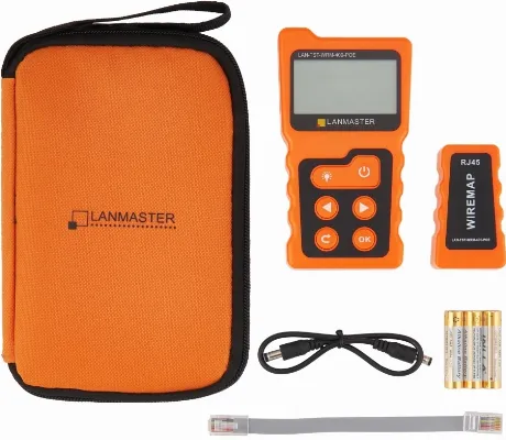 Тестер кабельный Lanmaster LAN-TST-WRM-400-POE оранжевый/черный