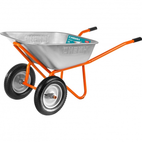 

Тачка строительная двухколесная СИБИН СТ-22, 110 л, 200 кг, (39905)