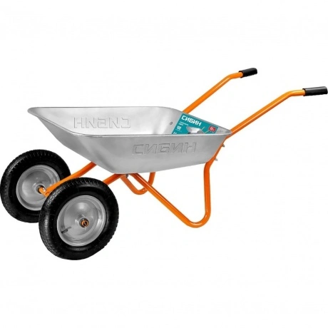 Тачка садовая двухколесная СИБИН СТ-21, 65 л, 100 кг, (39909)