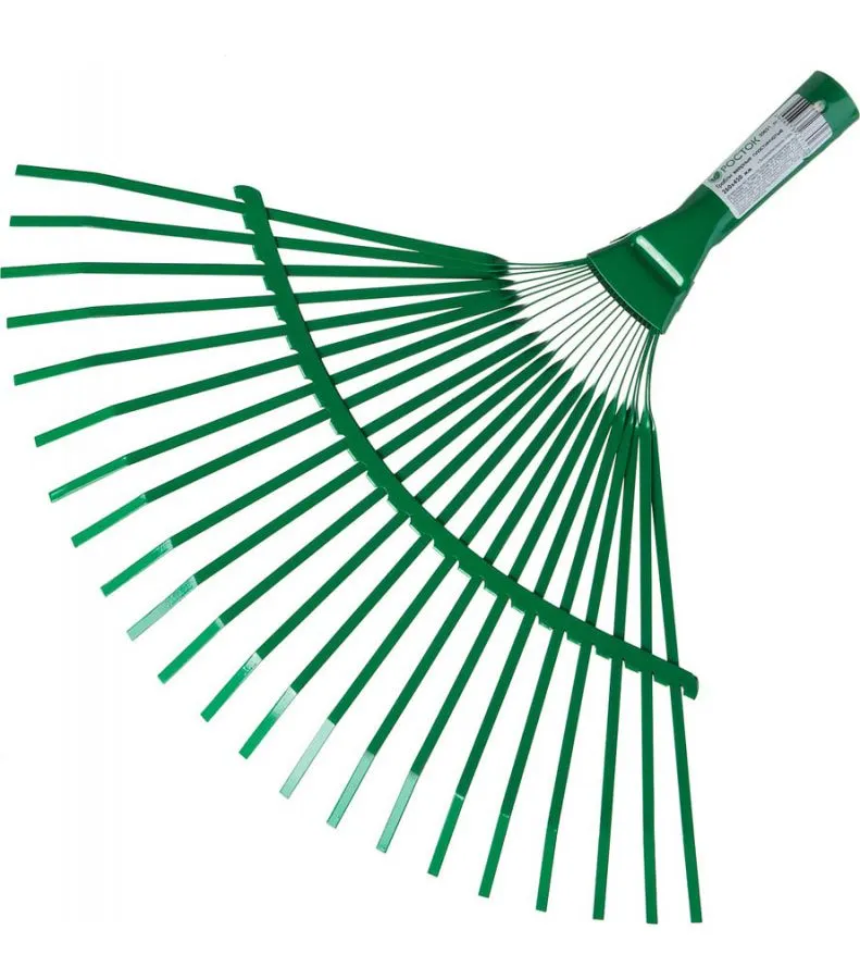 Грабли веерные пластинчатые металлические РОСТОК без черенка 385х450 мм - фото 2