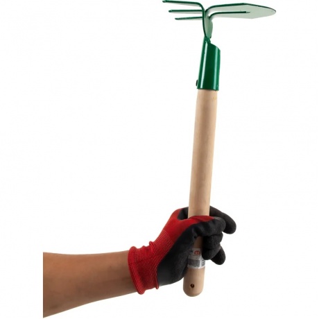 Мотыга-рыхлитель, РОСТОК 39625, с деревянной ручкой, лепесток+3 зуба - фото 4