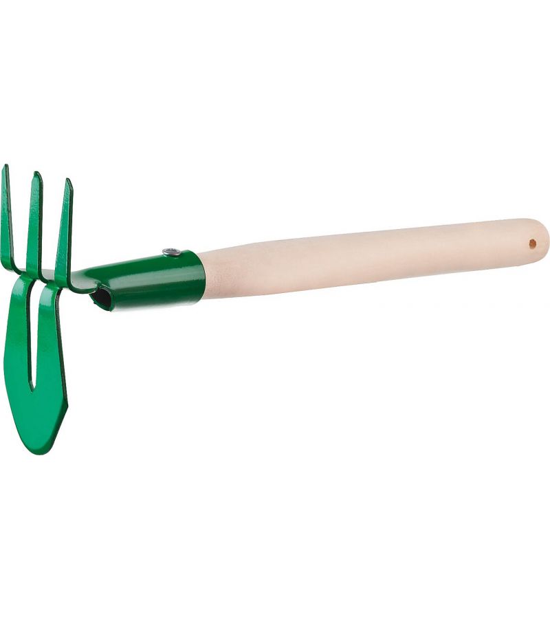 Мотыга-рыхлитель, РОСТОК 39625, с деревянной ручкой, лепесток+3 зуба бороздовичок росток с деревянной ручкой 65мм