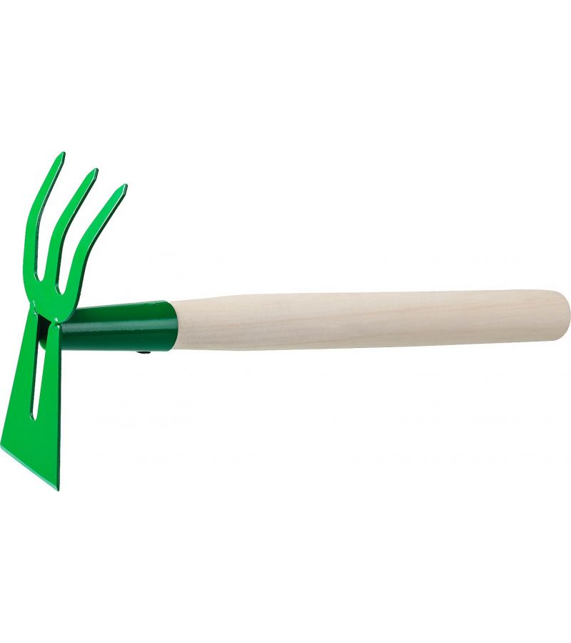 Мотыга-рыхлитель, РОСТОК 39627, с деревянной ручкой, лопатка+3 зуба гнутая рыхлитель садовый с пластиковой ручкой 20 7 5