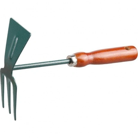 Мотыжка GRINDA, прямое лезвие, 3 зубца, из углеродистой стали с ...