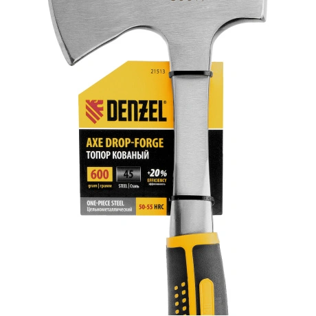 Топор цельнометаллический DENZEL 21513, 600 г, двухкомпонентная ...