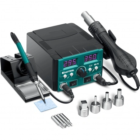 Паяльная станция ремонтная KRAFTOOL KR-75, 2-в-1 100-480°С 750 В...