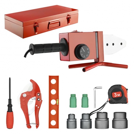 Аппарат для сварки полипропиленовых труб DEKO PPWM2500W в металлическом кейсе 4 насадки 20-40 мм 3140₽