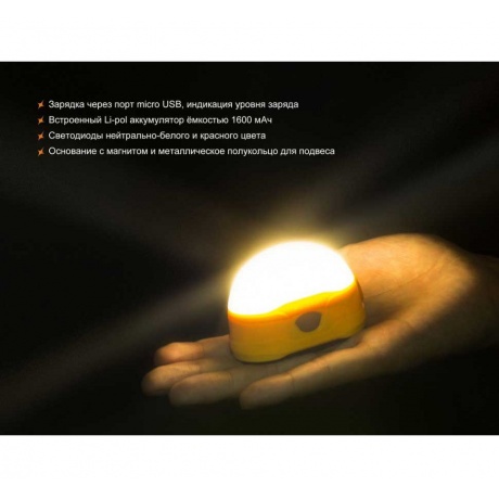 Фонарь светодиодный Fenix CL20R оранжевый, 300 лм, встроенный аккумулятор - фото 8