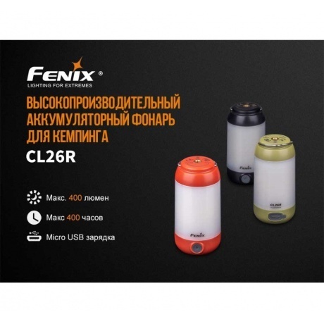 Фонарь светодиодный Fenix CL26R, 400 лм, зеленый - фото 2