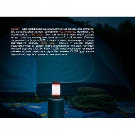 Фонарь светодиодный Fenix CL26R, 400 лм, красный - фото 6