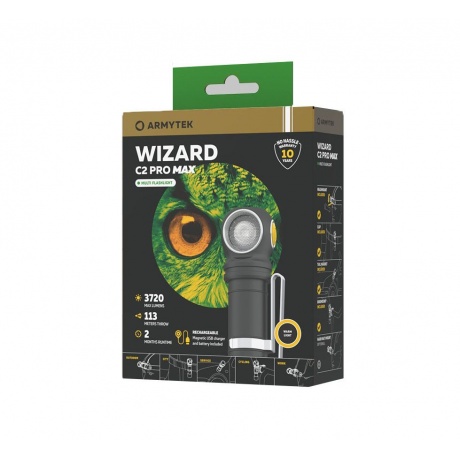 Мультифонарь светодиодный Armytek Wizard C2 Pro Max Magnet USB, 3720 лм, теплый свет, аккумулятор - фото 7