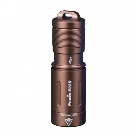 Фонарь-брелок светодиодный Fenix E02R, коричневый, 200 лм, встроенный аккумулятор - фото 1