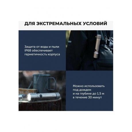 Фонарик HOTO Flashlight Tactics 2300 (серебристый, QWSDT005) - фото 3