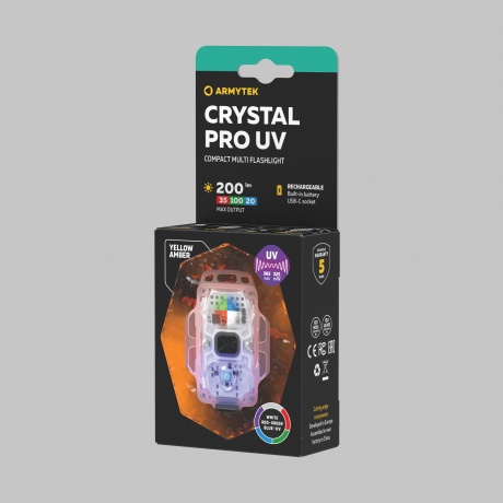 Мультифонарь светодиодный Armytek Crystal Pro UV, 200 лм, желтый - фото 5