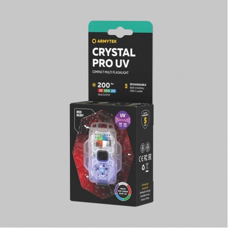 Мультифонарь светодиодный Armytek Crystal Pro UV, 200 лм, красный - фото 5