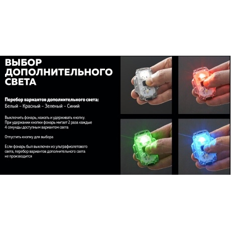 Мультифонарь светодиодный Armytek Crystal Pro UV, 200 лм, серый - фото 30