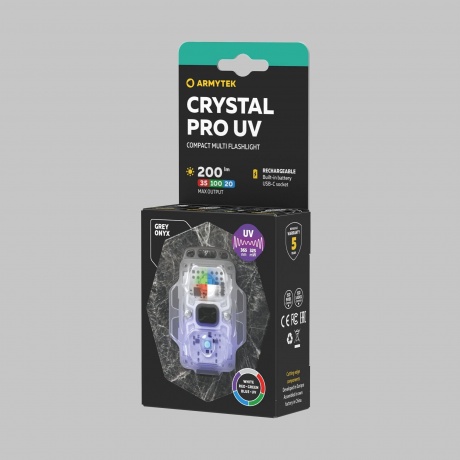 Мультифонарь светодиодный Armytek Crystal Pro UV, 200 лм, серый - фото 5