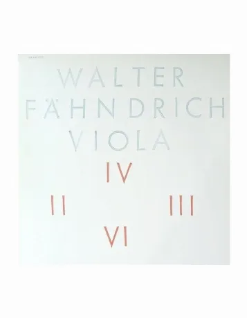 Виниловая пластинка Fahndrich, Walter, Viola