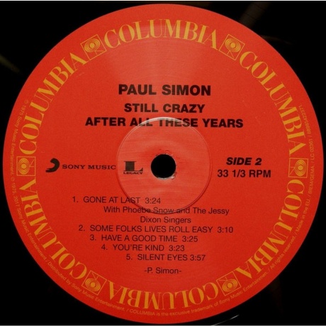 Paul Simon - Still Crazy After All These Years (0889854223717) виниловая пластинка - фото 4