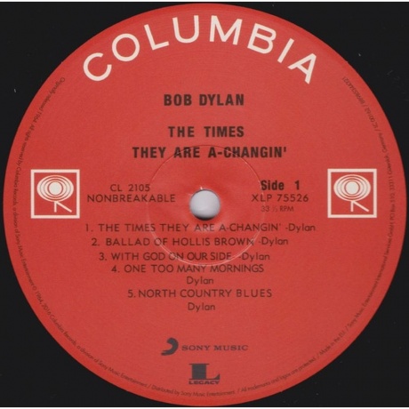Dylan, Bob, The Times They Are A-Changin' (0889853443215) виниловая пластинка - фото 5