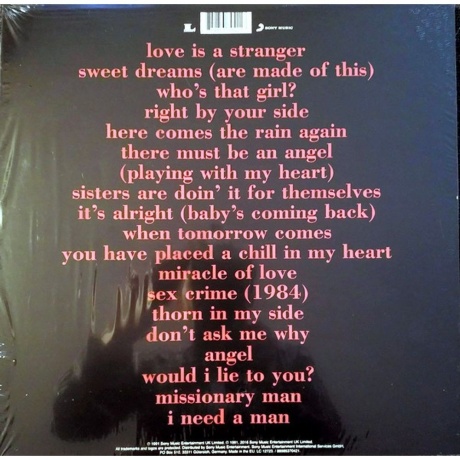 Eurythmics - Greatest Hits (0889853704217) виниловая пластинка - фото 2