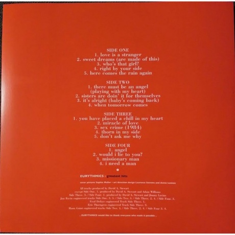 Eurythmics - Greatest Hits (0889853704217) виниловая пластинка - фото 10