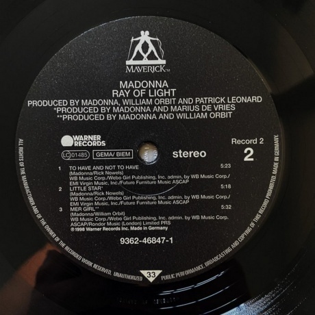 Madonna - Ray Of Light (0093624684718) виниловая пластинка - фото 23