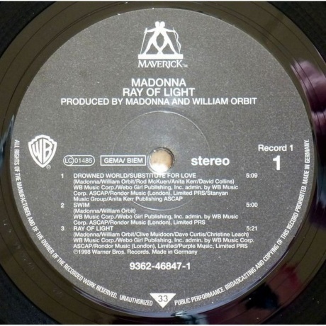 Madonna - Ray Of Light (0093624684718) виниловая пластинка - фото 8